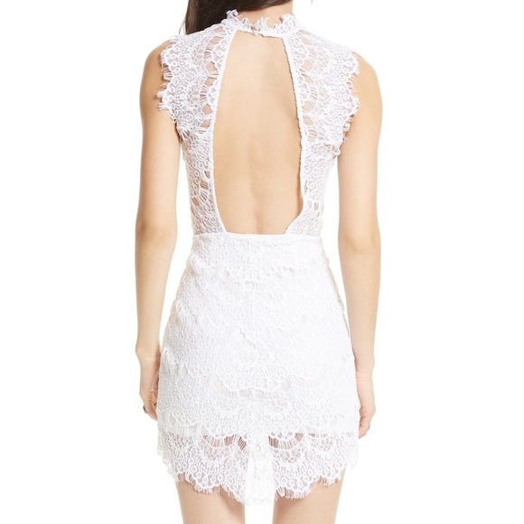 Free People White Scalloped Lace Mini Dress XSmall - Picture 4 of 7